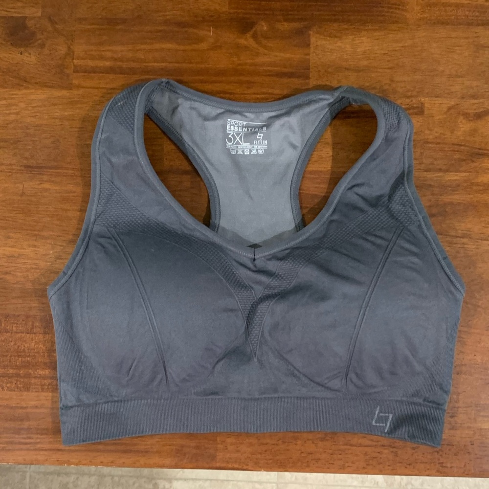 Fittin Sport Essentials Grey Sports Bra | 3X